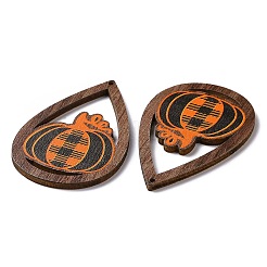 Thème halloween simple face imprimé bois de tremble gros pendentifs&nbsp;WOOD-G015-05H