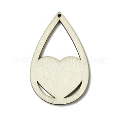 Большие подвески из осинового дерева с принтом в виде радуги/гордого флага WOOD-G014-02B