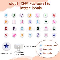 Наборы для самостоятельного изготовления браслетов из акриловых бусин с буквами DIY-YW0011-62