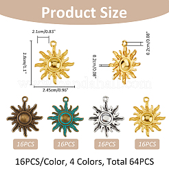 64 шт. 4 цвета подвески из сплава в тибетском стиле&nbsp;FIND-FH0010-04
