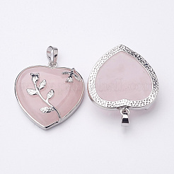 Сердце природного розового кварца подвески&nbsp;GP356-1