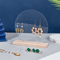 Круглая прозрачная акриловая подставка для сережек&nbsp;ODIS-WH0015-95