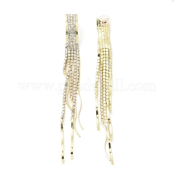 Orecchini pendenti con zirconi cubici trasparenti e strass di cristallo con nappa lunga&nbsp;EJEW-C037-07E-LG