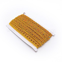 メタリック糸リボン  ジャカードリボン  服飾材料  スパンコール入り  ゴールド  1-1/8インチ（27mm）  12m /カード&nbsp;OCOR-WH0064-48A-WH