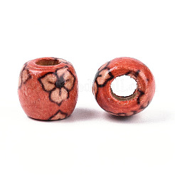 Печатные бусы из натурального дерева WOOD-N018-07B