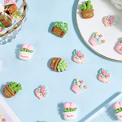 40шт 5 стиля непрозрачные кабошоны из смолы&nbsp;CRES-SC0003-17