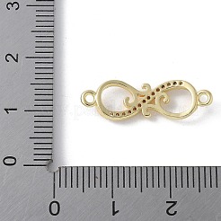 真鍮製マイクロパヴェクリアキュービックジルコニアコネクターチャーム  無限大  ゴールドカラー  7x23x2mm  穴：1.4mm&nbsp;KK-Q044-01G-G