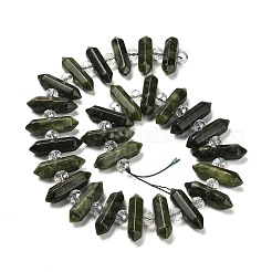 Нити бусин из натурального китайского нефрита с двойными концами G-H069-B15-01