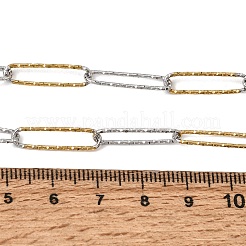 Collares de cadena texturizada de acero inoxidable 304 de dos tonos de 5 mm para mujeres y hombres&nbsp;SA-CBA37BC-20GP