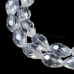 Прозрачные стеклянные бусины гальваническим пряди&nbsp;X-EGLA-N013-T10mm-B01