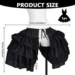 ポリエステル製の女性用両面フリルペチコート  ブラック  1520x500x2.5mm&nbsp;DIY-WH0622-631A