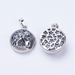 Естественно снежинка обсидиана подвески G-K234-A06