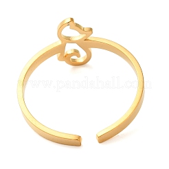 Полые открытые манжеты из нержавеющей стали Cat 304 для женщин&nbsp;LS-RJEW-N048-07G