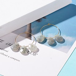 Orecchini a cerchio con perline a goccia di labradorite naturale&nbsp;EJEW-JE04787-02