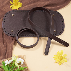 1 stück oval pu leder stricken häkeln taschen nagel boden shaper pad&nbsp;DIY-TA0014-91C