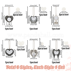 6 комплект 6 стилей цинковый сплав термоперенос сублимационная заготовка подвеска украшения&nbsp;AJEW-GA0007-54