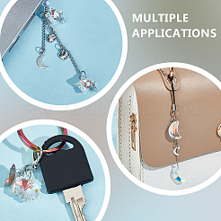 4 шт. стеклянные и латунные мобильные ремешки и мобильные пылезащитные вилки и подвесные комплекты для украшения&nbsp;HJEW-OC00029