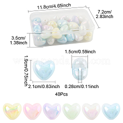 40шт акриловые бусины с УФ-покрытием MACR-FS0002-18