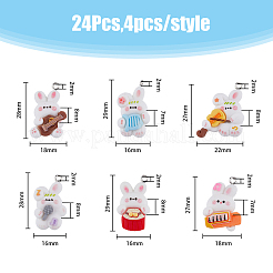 24шт 6 стиля музыкальная тема непрозрачные подвески из смолы RESI-FH0001-50