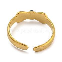 Кольца-банты из искусственного малахита и пластика ABS с имитацией жемчуга RJEW-U015-04G