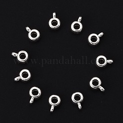 チベット風チューブベイル  ループベイル  保釈ビーズ  カドミウムフリー＆鉛フリー  銀色のメッキ  9x5.8mm  穴：1.5mm&nbsp;LS-WAB017H-S-RS