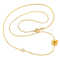 Ожерелья с подвесками из нержавеющей стали 304 с микропаве из кубического циркония NJEW-H017-01G-Q