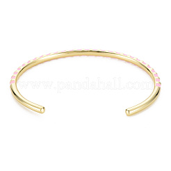 Скрученный браслет-манжета из латуни с эмалью&nbsp;BJEW-T020-02-NF