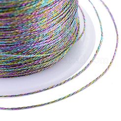 ポリエステル編組メタリック糸  DIYの編みこみのブレスレット作りと刺繡のために  カラフル  0.4mm  6プライ  約54.68ヤード（50m）/ロール&nbsp;X-OCOR-I007-B-15