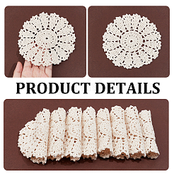 綿編みの洗えるランチョンマット  かぎ針編みの花のコースター  トウモロコシの穂の黄色  125x1.5mm&nbsp;DJEW-WH0016-38