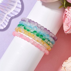 Двухцветные браслеты из искусственного нефрита толщиной 6 мм для женщин&nbsp;BJEW-JB10687