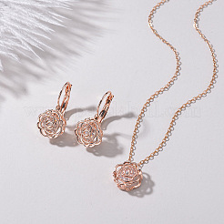 Pendenti in metallo rosa cavo con zirconi cubici&nbsp;FS-WG5C958-01