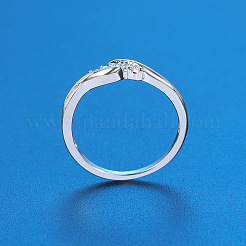 Кольца для пальцев из латуни с микропаве из прозрачных кубических цирконий&nbsp;FS-WG5C18D-01