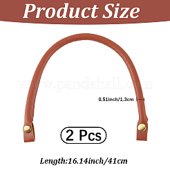 2 poignée de sac en similicuir PU&nbsp;DIY-CL0001-62B