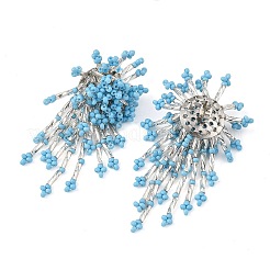 Boucles d'oreilles puces en perles de verre pour femmes&nbsp;EJEW-MZ00760
