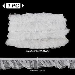 Bordure en dentelle élastique plissée en polyester&nbsp;DIY-WH0656-82A