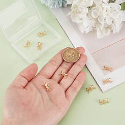 10шт латунь микро паве прозрачный кубический цирконий коннектор подвески&nbsp;KK-BC0013-61