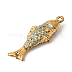 Эмалированные подвески-фигурки в виде рыбок из нержавеющей стали 304&nbsp;STAS-B128-55G-04