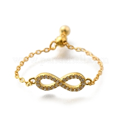 925 серебряное кольцо-слайдер с микропаве из кубических цирконий RJEW-R016-02G-03