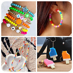 2400 шт. 15-х цветные непрозрачные стеклянные бусины&nbsp;DGLA-TA0001-25