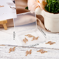 Placage de crémaillère en laiton micro pavé pendentifs en zircone cubique claire&nbsp;KK-BBC0001-51LG