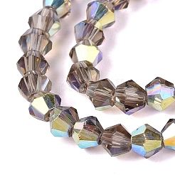 Ab couleur plaqué perles de verre transparent brins&nbsp;GLAA-G127-01-01J