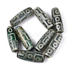 Нити бусин дзи агат в тибетском стиле G-N357-03A-01