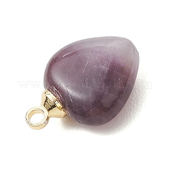 Натуральные подвески в форме сердца из аметиста&nbsp;PALLOY-JF04889-02