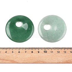 天然石グリーンアベンチュリンペンダント  フラットラウンドのチャーム  45x6mm  穴：10mm&nbsp;G-T138-177A