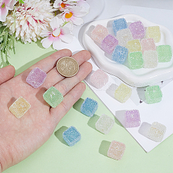 24 Stück 6 Farben Drusy Cube Harz Strass Perlen&nbsp;RESI-PA0001-43B