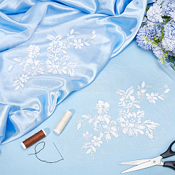 Цветочная вышивка полиэстером пришить аппликации PATC-WH0012-32C