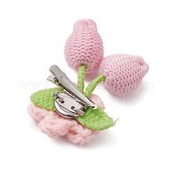 Ручная работа крючком хлопковые цветочные украшения броши-подвески с железной основой для броши для женщин JEWB-BR00180-02