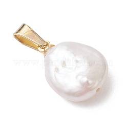 Подвески из натурального жемчуга кеши с застежками-карабинами из нержавеющей стали 304.&nbsp;PALLOY-JF05102