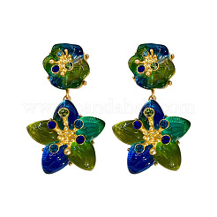 Orecchini pendenti in lega a forma di fiore&nbsp;FS-WG290B5-01
