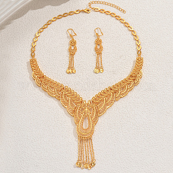 Винтажные комплекты из полых каплевидных листьев и кисточек из сплава Ближнего Востока для женщин&nbsp;HQ8145